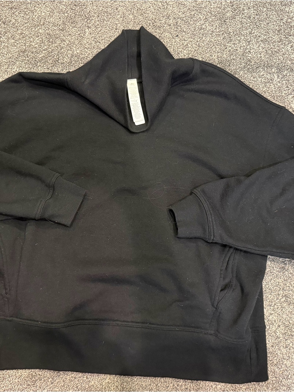 ALO Yoga Black Hazy Mock Neck Pullover